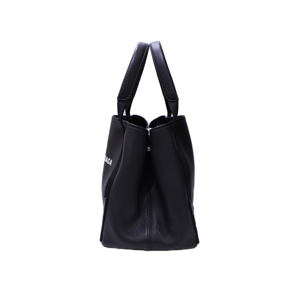 BALENCIAGA Cabas Shoulder Handbag Tote Bag Black Leather - Picture 4 of 7